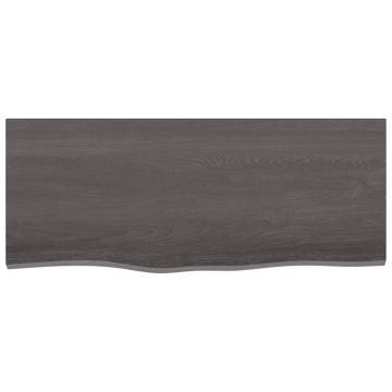 Bathroom Countertop Dark Brown 100x40x2 cm Treated Solid Wood