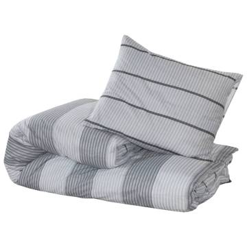 Duvet Cover Set Grey 140x200 cm Cotton