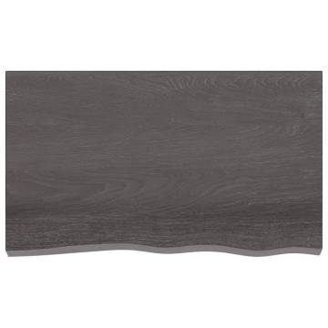 Bathroom Countertop Dark Brown 100x60x2 cm Treated Solid Wood