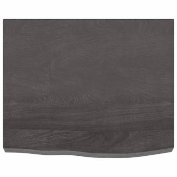 Bathroom Countertop Dark Brown 60x50x(2-6) cm Treated Solid Wood