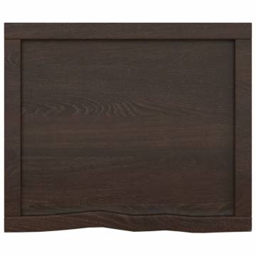 Bathroom Countertop Dark Brown 60x50x(2-6) cm Treated Solid Wood