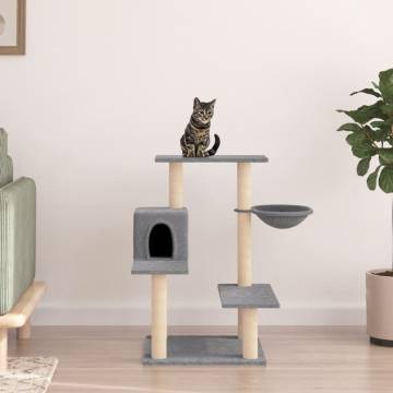 Cat Tree with Sisal Scratching Posts Light Grey 82.5 cm