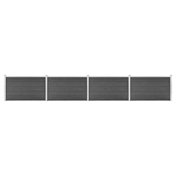 Fence Panel Set WPC 699x105 cm Black