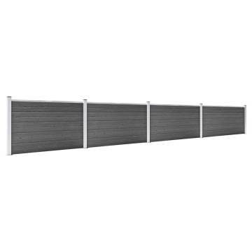 Fence Panel Set WPC 699x105 cm Black