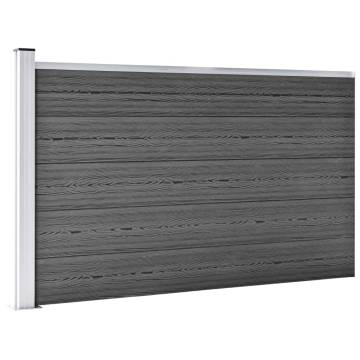 Fence Panel Set WPC 699x105 cm Black