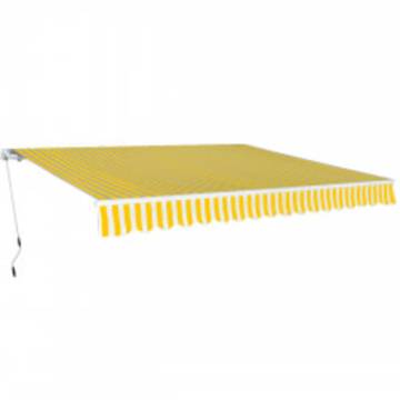 Folding Awning Manual Operated 600 cm Yellow/White