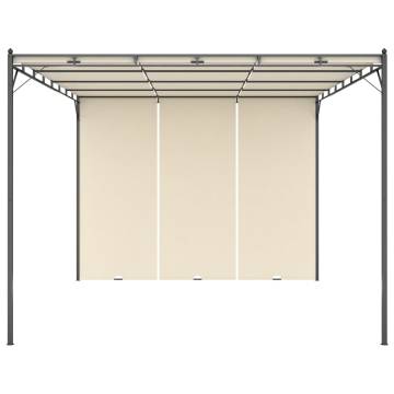 Garden Gazebo with Side Curtain 4x3x2.25 m Cream