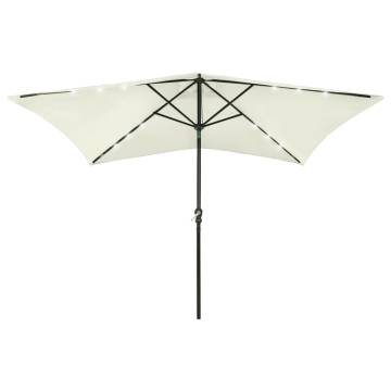 Parasol with LEDs and Steel Pole Sand 2x3 m