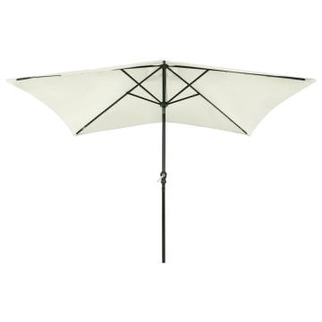 Parasol with LEDs and Steel Pole Sand 2x3 m