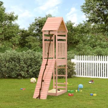 Playhouse with Climbing Wall Solid Wood Douglas