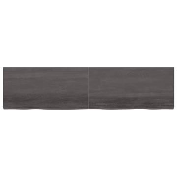 Bathroom Countertop Dark Brown 200x50x(2-6) cm Treated Solid Wood