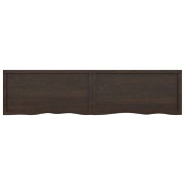 Bathroom Countertop Dark Brown 200x50x(2-6) cm Treated Solid Wood