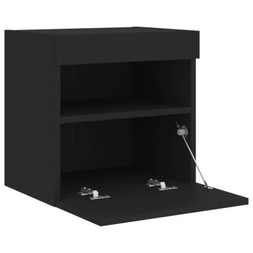 TV Wall Cabinet with LED Lights Black 40x30x40 cm