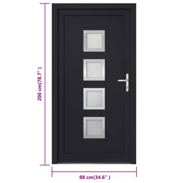 Front Door Anthracite 88x200 cm PVC