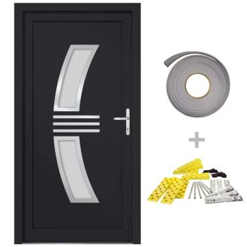 Front Door Anthracite 98x208 cm PVC