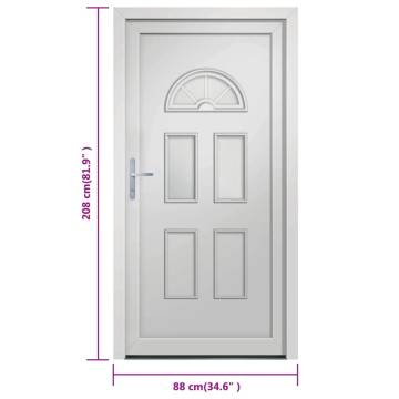 Front Door White 88x208 cm PVC