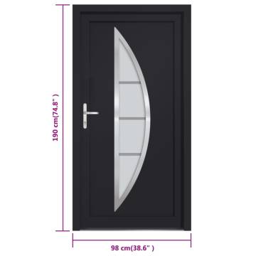 Front Door Anthracite 98x190 cm PVC