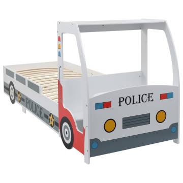 Children's Police Car Bed with Desk 90x200 cm