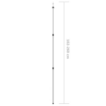 Telescopic Tarp Pole with Length of 102-260 cm Aluminum