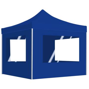 Professional Folding Party Tent with Walls Aluminium 3x3 m Blue