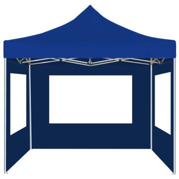 Professional Folding Party Tent with Walls Aluminium 3x3 m Blue