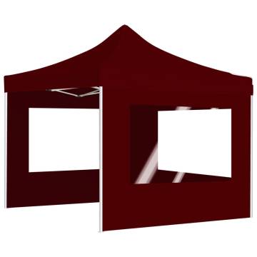 Professional Folding Party Tent with Walls Aluminium 2x2 m Bordeaux