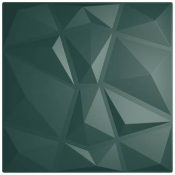 Wall Panels 48 pcs Green 50x50 cm XPS 12 m² Diamond