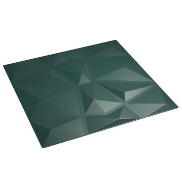 Wall Panels 48 pcs Green 50x50 cm XPS 12 m² Diamond