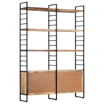 4-Tier Bookcase 124x30x180 cm Rough Mango Wood