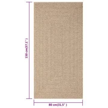 Rug 80x150 cm Jute Look Indoor and Outdoor