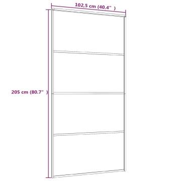 Sliding Door Aluminium and ESG Glass 102.5x205 cm Black