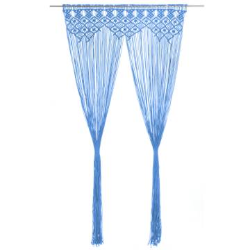 Macrame Curtain Blue 140x240 cm Cotton