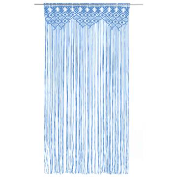 Macrame Curtain Blue 140x240 cm Cotton