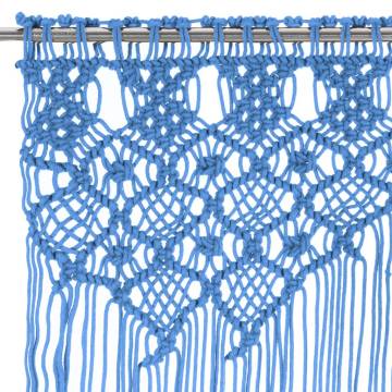 Macrame Curtain Blue 140x240 cm Cotton