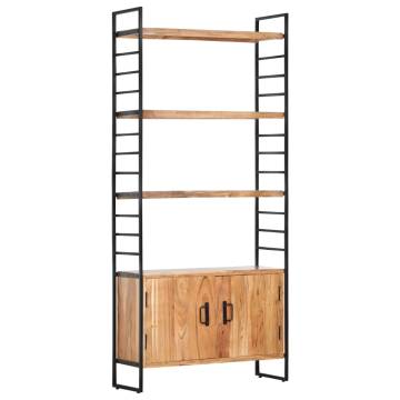 4-Tier Bookcase 80x30x180 cm Solid Acacia Wood