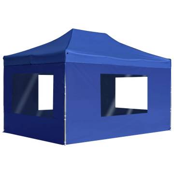 Professional Folding Party Tent with Walls Aluminium 4.5x3 m Blue