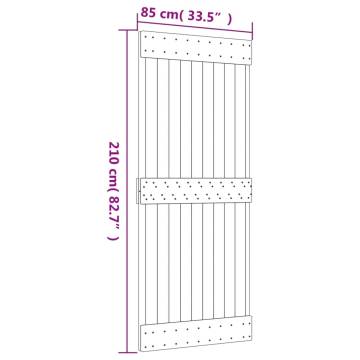 Sliding Door with Hardware Set 85x210 cm Solid Wood Pine