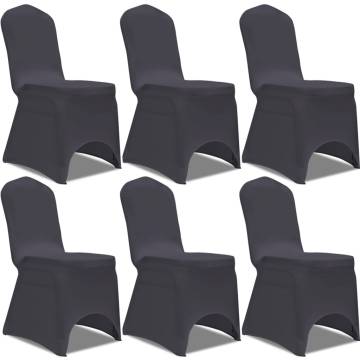 Stretch Chair Cover 6 pcs Anthracite