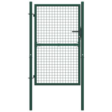 Fence Gate Steel 100x150 cm Green