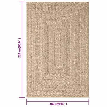 Rug 160x230 cm Jute Look Indoor and Outdoor