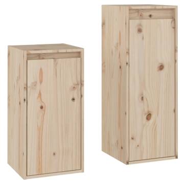 TV Cabinets 2 pcs Solid Wood Pine