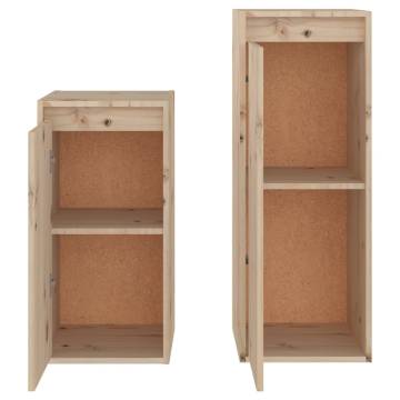 TV Cabinets 2 pcs Solid Wood Pine