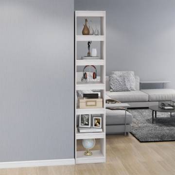 Book Cabinet/Room Divider White 40x30x199 cm Solid Pinewood