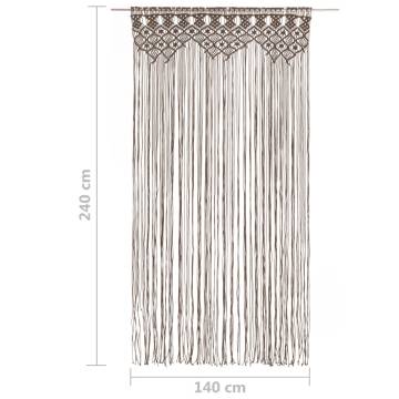 Macrame Curtain Taupe 140x240 cm Cotton