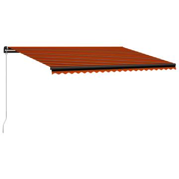 Manual Retractable Awning 500x300 cm Orange and Brown