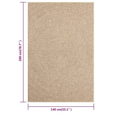 Rug 140x200 cm Jute Look Indoor and Outdoor