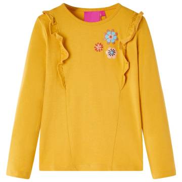 Kids' T-shirt with Long Sleeves Dark Ochre 92