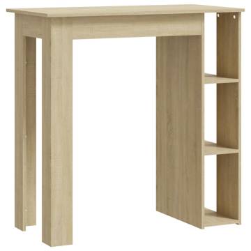 Bar Table with Shelf Sonoma Oak 102x50x103.5 cm Engineered Wood