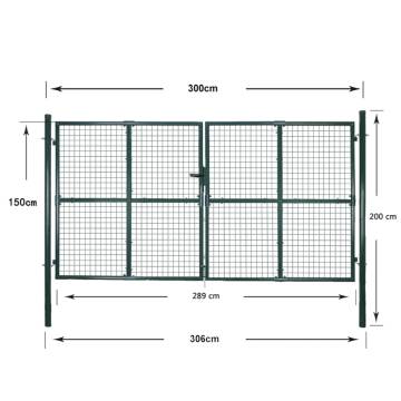 Double Door Fence Gate Powder-Coated Steel