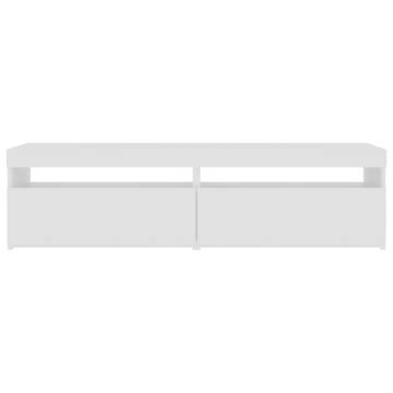 TV Cabinets 2 pcs with LED Lights High Gloss White 75x35x40 cm